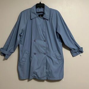 Vintage Classics Women Blue‎ Double Breasted Lightweight Trench Coat Size L